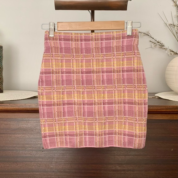 Ronny Kobo Rolana Plaid Knit Mini Skirt, Size XS - Picture 4 of 9